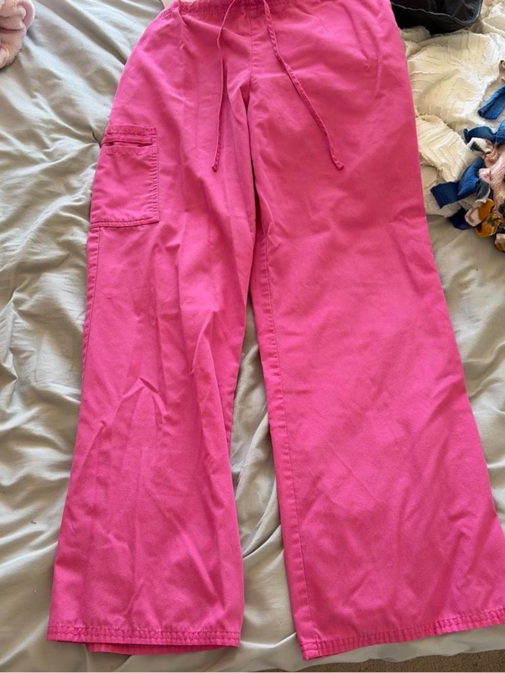 SB Scrubs Bright Pink Cargo Drawstring Joggers